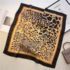 Women's 70cm Leopard Print Silk Scarf - Versatile Square Scarf for Professional and Casual Wear