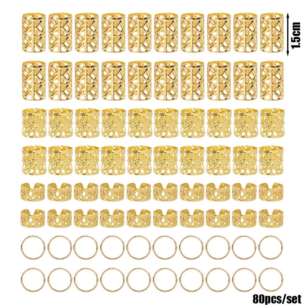 40pcs Alloy Hair Jewelry for Braids Dreadlock Accessories Metal Braid Clips Non-Piercing Ear Clips Beard Beads Hair Cuffs Clips