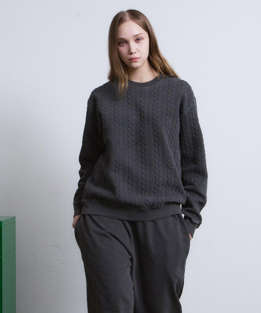 ADERNM Granma Cable Sweatshirts (Charcoal)