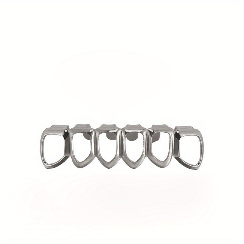 European Six-Tooth & Four-Tooth Hollow Fangs with Flat Teeth Hip Hop Grill Set