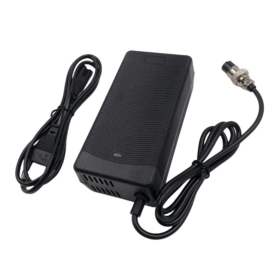 58.8V 2A Charger with GX16-3 Pin DC5.5 XLR Plug, Power Adapter for 52V Li-ion Battery Input 100-240V
