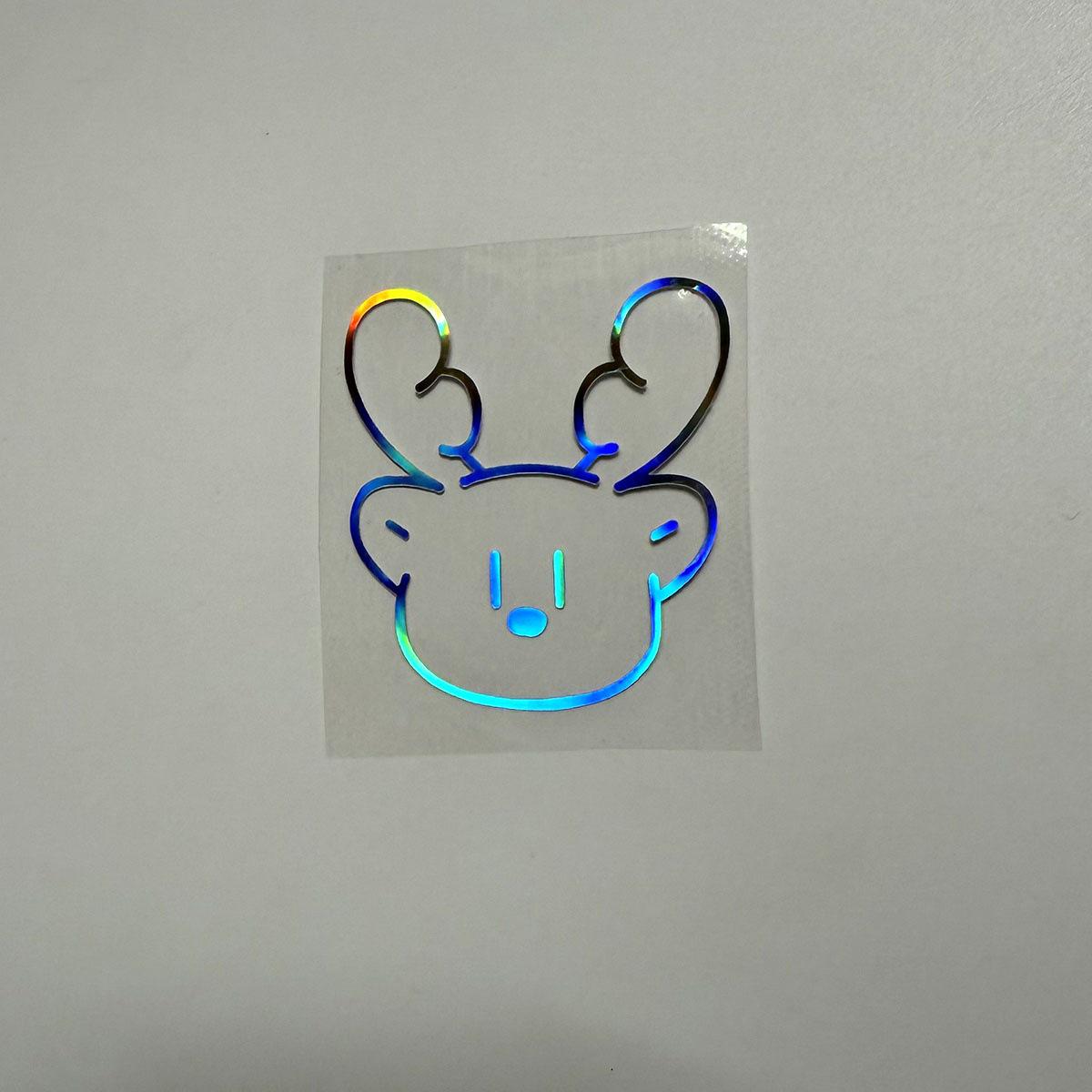 PLAVE Colorful Reflective Cartoon Laser Animal Stickers for Phones and Laptops