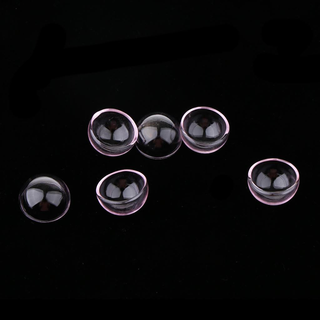 6 Pcs Pendant Charm Half Globe Glass Container for