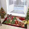 Candy Cane Christmas Mat Carpet,Red White Stripes Merry Christmas Lettering Non-Slip Thickened for Indoor Outdoor Entryway Decor