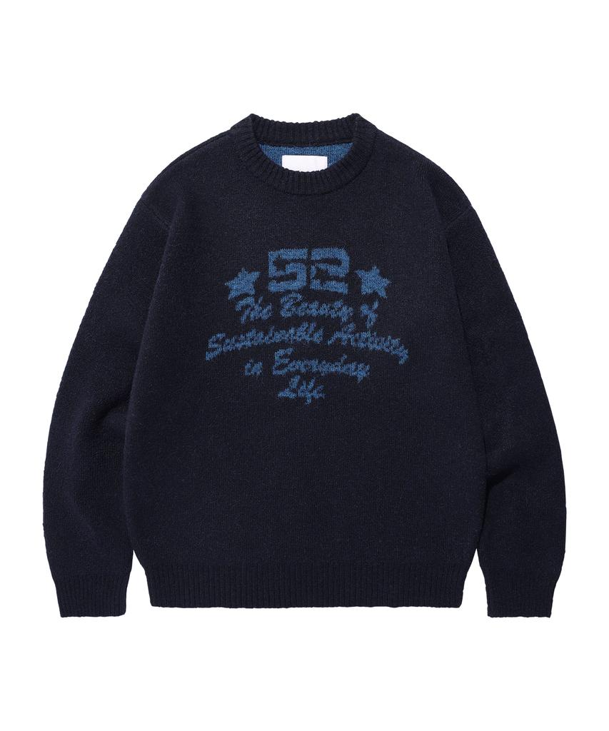 AMES-WORLDWIDE 52 Jacquard Sweater Navy(Am2Efuk600A)