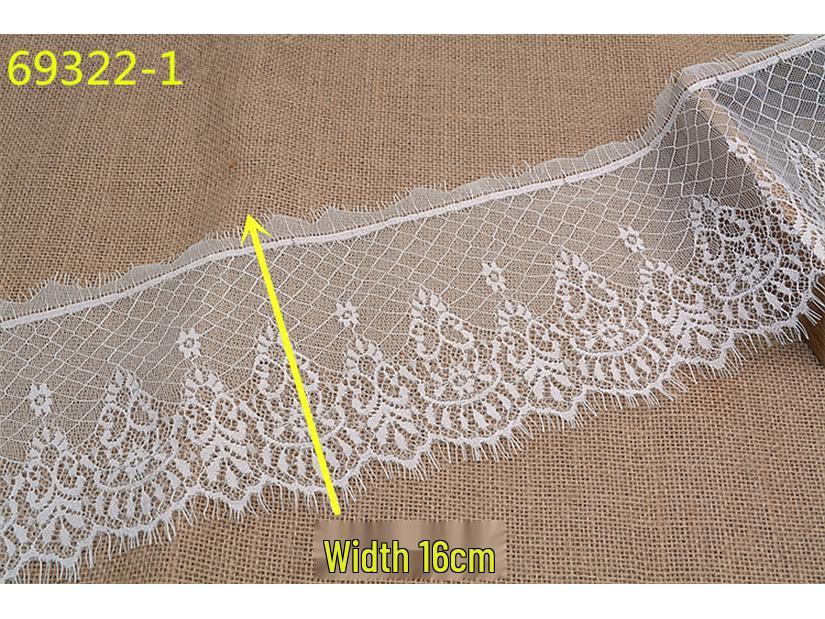 3m Black & White Eyelash Lace Fringe Trim for DIY Clothing - Multiple Styles, Non-Elastic, Soft Skirt Hem Decor.