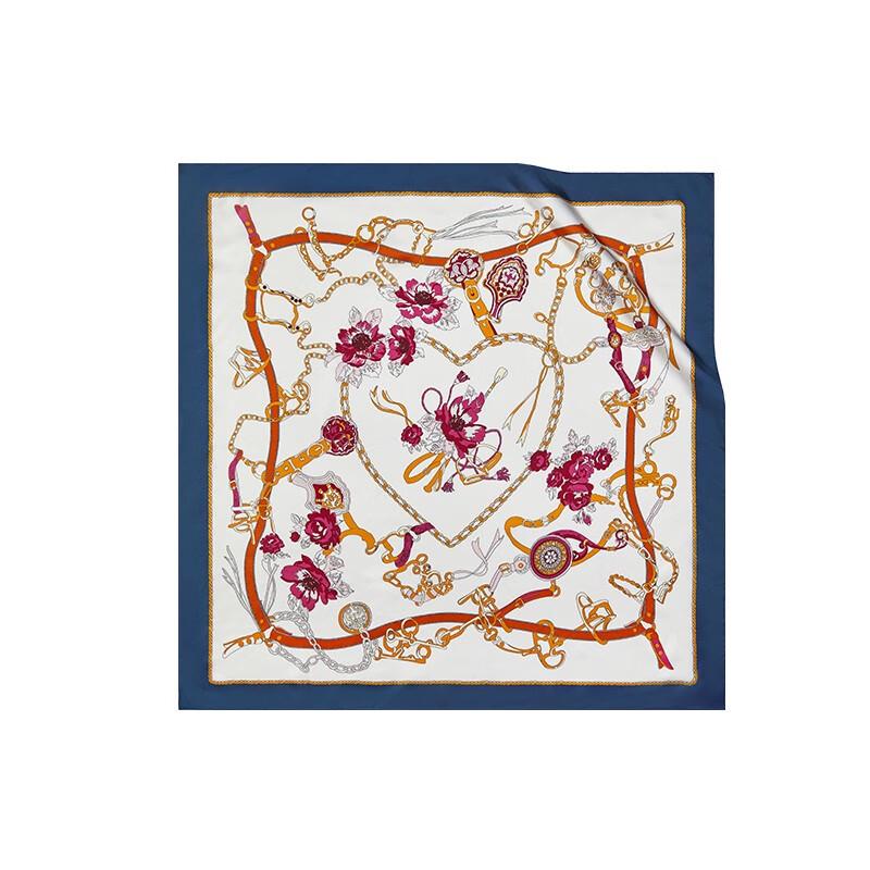 WENSLI Mulberry Silk Heart Lock Square Scarf