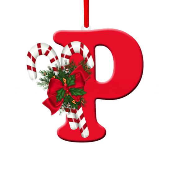 Christmas Acrylic Letter Hanging Decoration Car Rearview Mirror Xmas Tree A to Z Alphabet