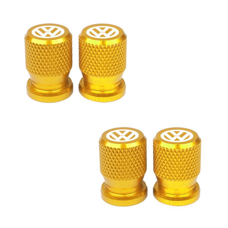 

Для VOLKSWAGEN 4 шт. Ковпачки клапанів шин коліс автомобіля Алюмінієві герметичні кришки Логотип-емблема для VW Volkswagen Golf Polo Passat Tiguan До хакі