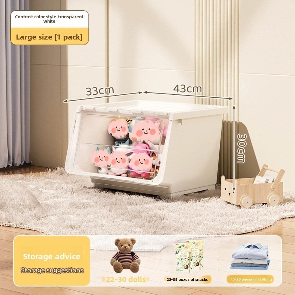 Stackable Flip Cover Storage Box Multi-Size Children's Playroom Organizer  Children's Playroom