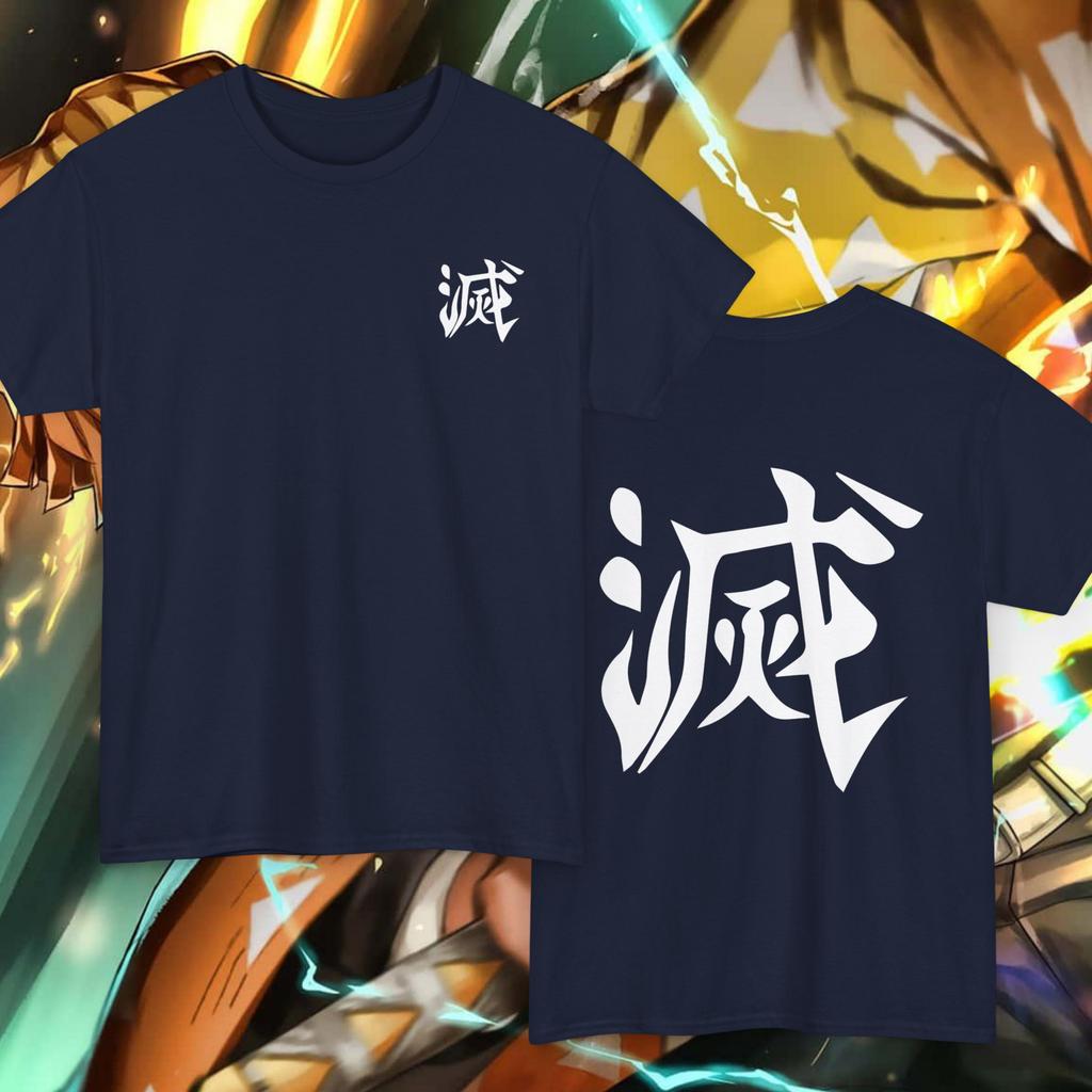 Anime Tshirt Chinese Character Destruction Tshirt  Devil Killer Mens Tshirt SpringSummer New Product Unisex Casual Tshirt