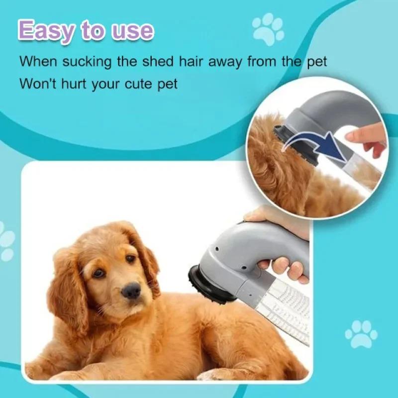 Portable Electric Cat and Dog Hair Vacuum Massage Clean Dual Purpose Portable Pet Vacuum Cleaner