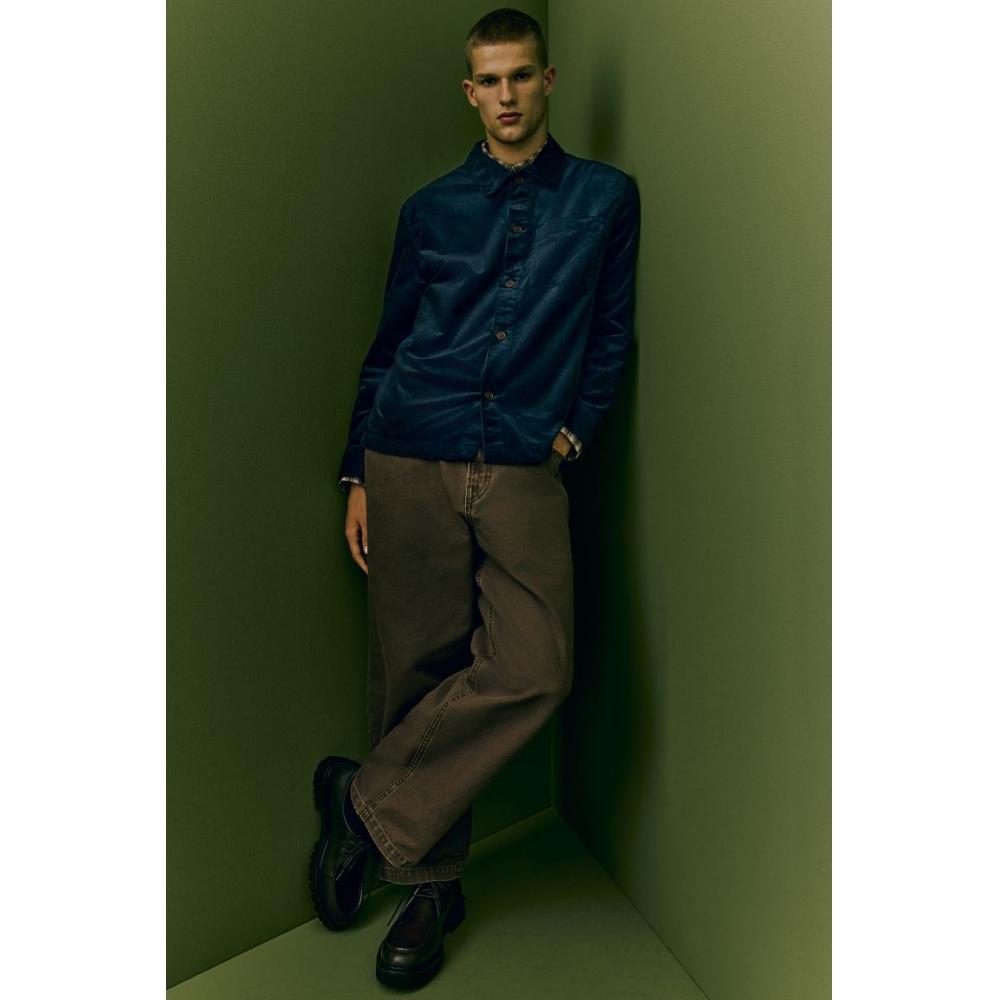 

HM Corduroy oversHirt Regular Fit Navy Blue