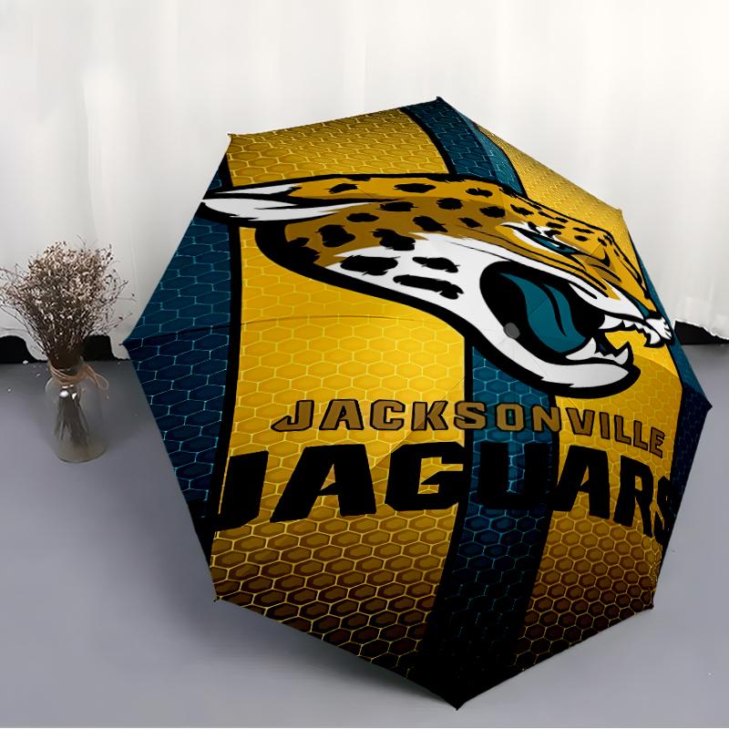 Printed Jacksonville Jaguars logo Folding Umbrella,Outdoor,Leisure,And Travel Umbrella,Durable Umbrella Fabric,Birthday And Holiday Gift