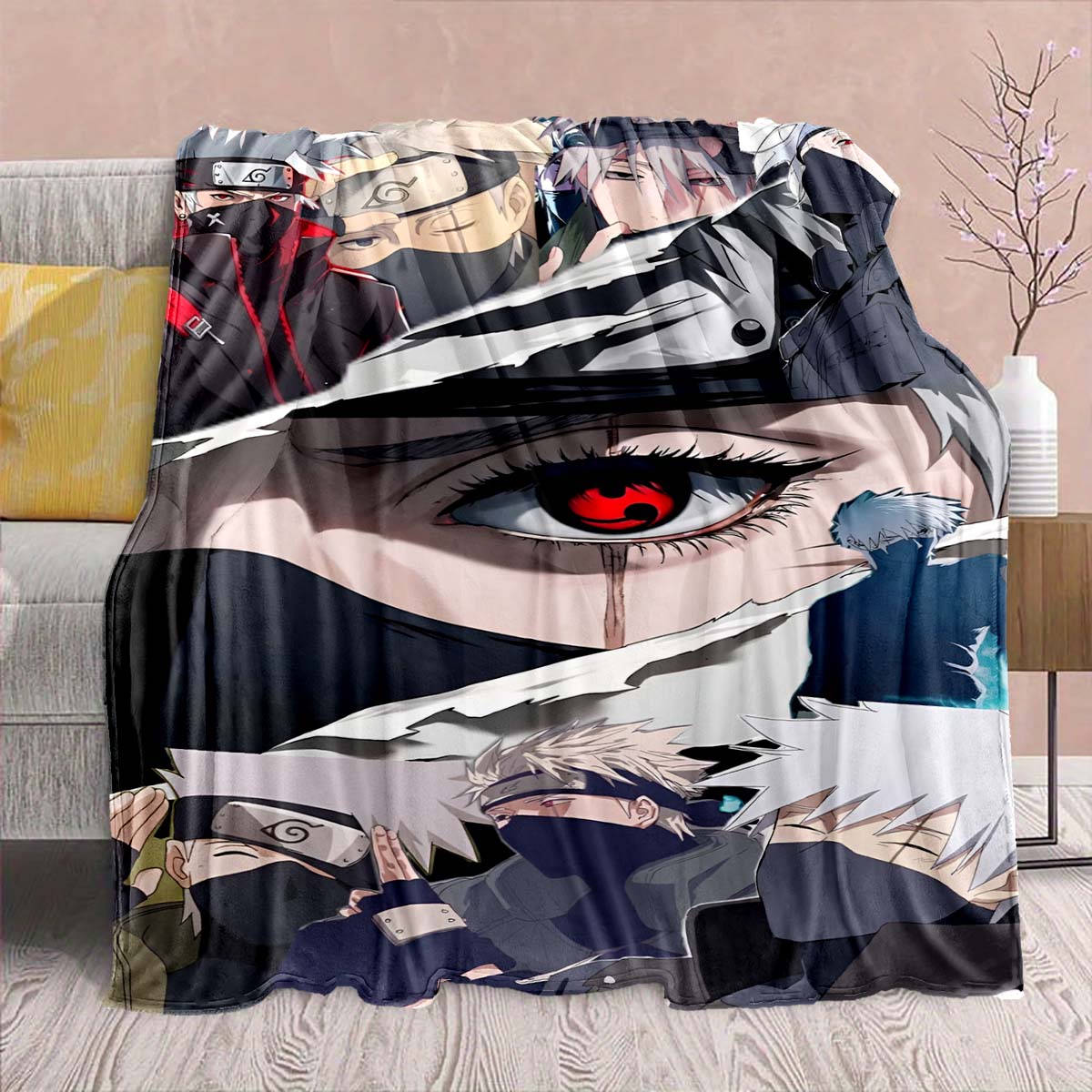 

Naruto Anime Flannel Blanket - Soft Warm Perfect for Sofa, Bedding Camping Travel Office Home Decor -QJY 75x90cm