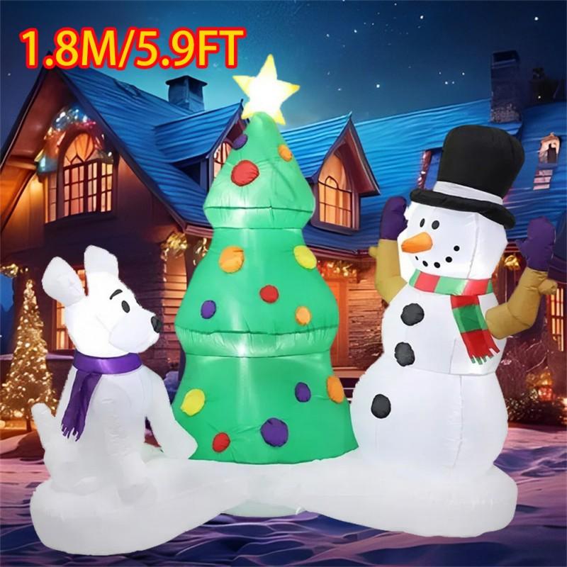 Christmas Inflatable Style Decoration Built-in LED Lights Inflatable Model Outdoor Ornament Xmas Party New Year Garden Decor