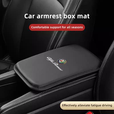 Car Armrest Cover Cushion Armrest Box Protective Pad For Giulia Stelvio Giulietta 156 159 147 Mito Tonale Brera Disco
