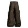 Mens Vibe High Street Cargo Pants Solid Color Loose Wide Leg Work Trousers With Multiple Pockets