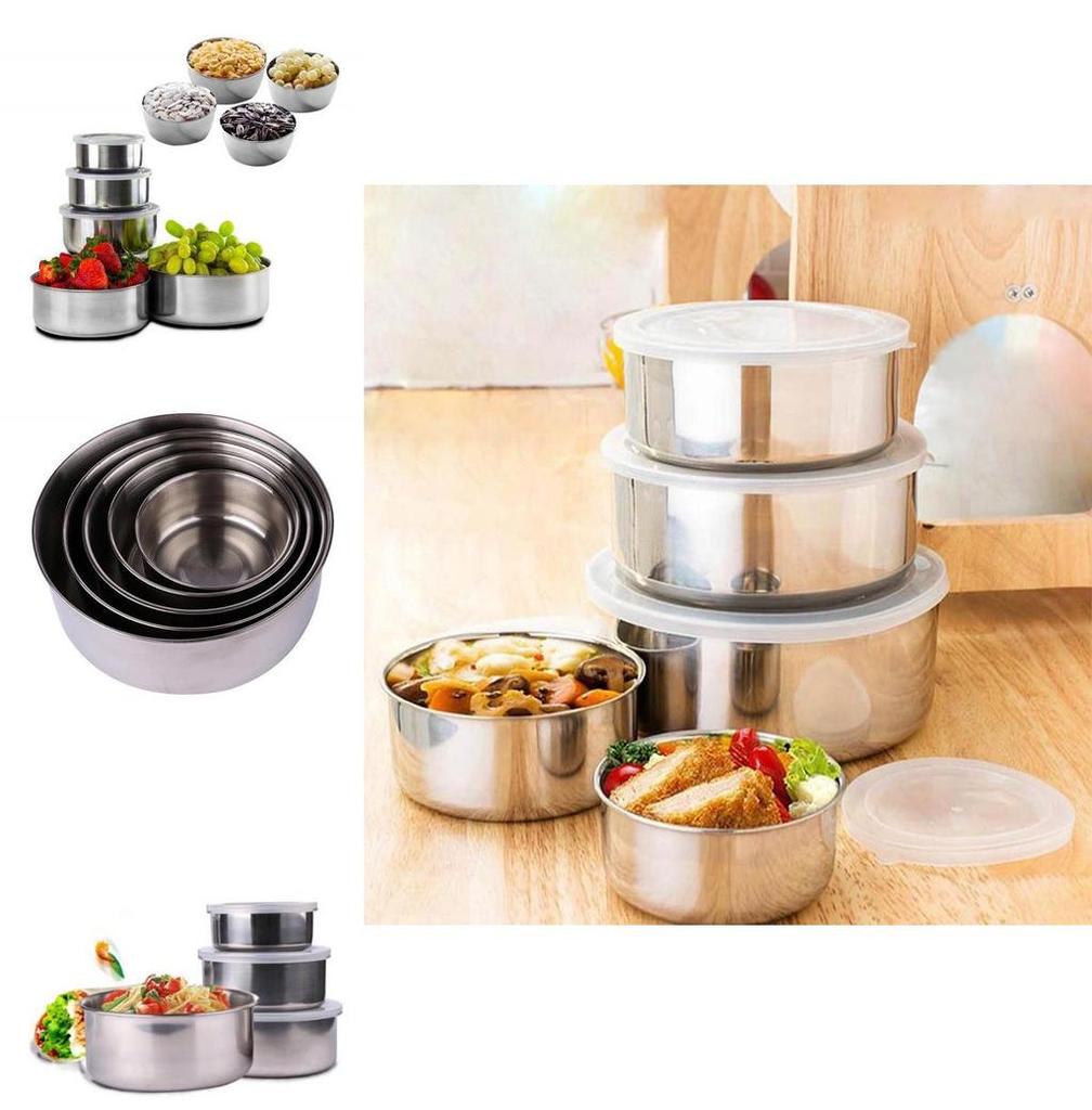 Versatile Stainless Steel Crisper Set With Sealed Lids For Long-lasting Freshness