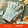 Silicone Insulated Anti-Scald Oven Gloves - Heat Resistant, Waterproof & Thickened Cotton for Baking