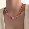 and American Personalized about 9mm Natural Shell Colored Loving Heart Necklace for Women Beach Vacation Style Fashion All-Match Clavicle Chain