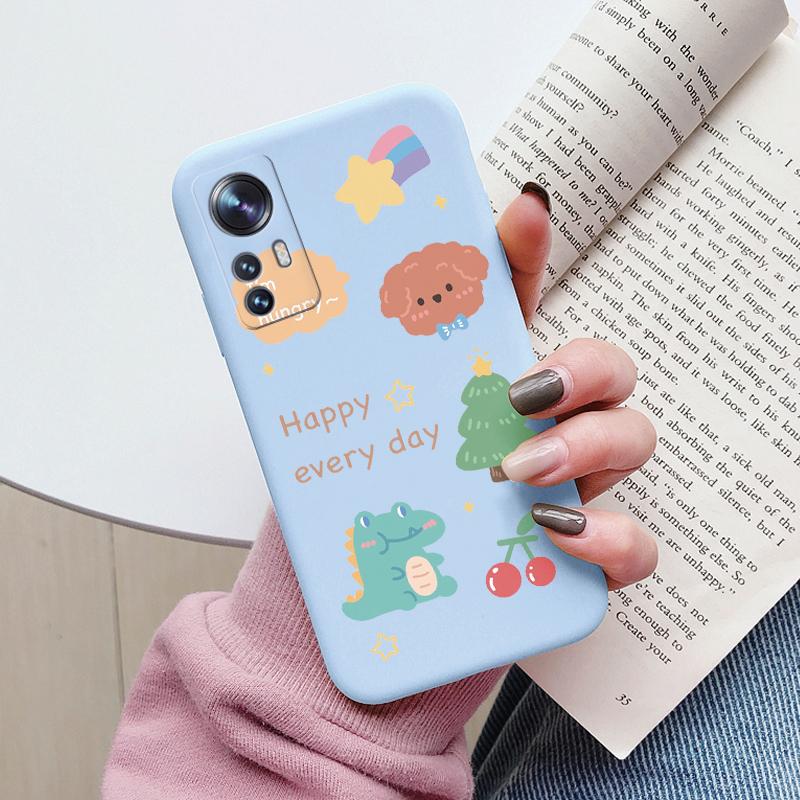 Flower Phone Case For Xiaom 12T Mi12T Pro Funda Cute Heart Cartoon Owl Xiaomi 12 T Xiaomi12T Pro Matte Soft TPU Back Cover Shell