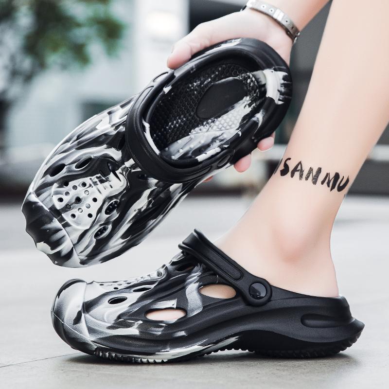 Stylish Camouflage Clogs Slide Shoes For Men Summertime Eva Beach Slide Shoes Thick Bottom Anti-Skid Garden Shoes Outside Leisure Sandal Shoes