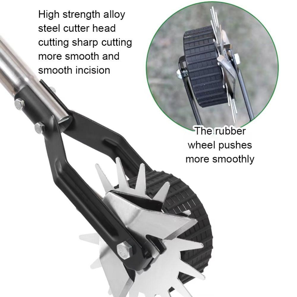 Adjustable Handle Garden Edging Tool Stainless Steel Grass Trimmer  Flower Bed Maintenance