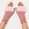 Twist Turned Short Furry Gloves New Style Women's Autumn and Winter Knitted Arm Covers with Exposed Half Finger Woolen Warm Sleeves
