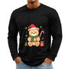 Heren Casual Kerst Lange Mouw Nek T-shirt