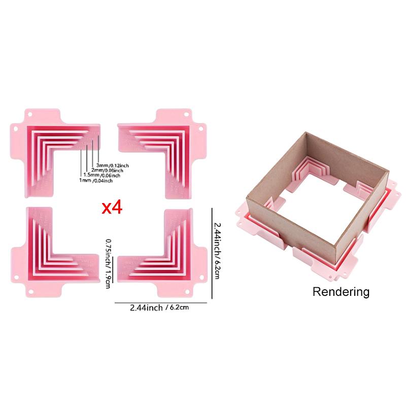 

4/6/8 шт. Инструменты для фиксации углов картонажа Инструменты ручной работы Т-образные угловые направляющие Изготовление подарочных коробок 1,9x6,2/6,2x6,2 см 4PCS