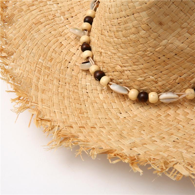 Summer solid color Handmade Ribbon Weave Raffia Sun Hats For Women Lace Up Large Brim Straw Hat Outdoor Beach jazz Caps Holiday