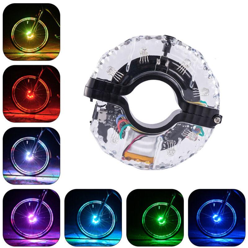 Wheel Bike Hub Lights Kit 7 Colors Usb Rechargeable Safety Waterproof Light