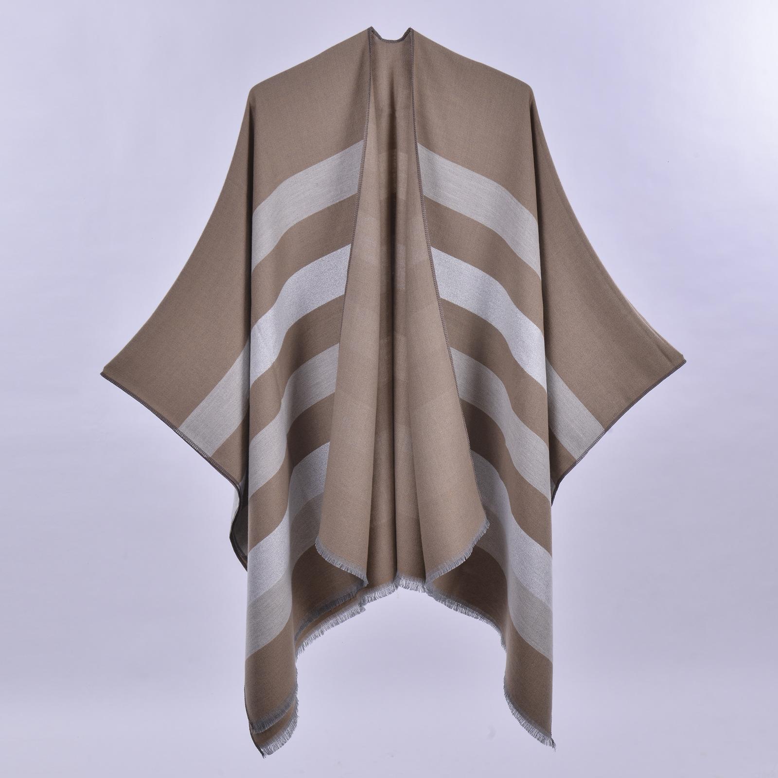 

Женская осенне-зимняя теплая двухцветная накидка простая модная пашмина шаль для кондиционера хаки