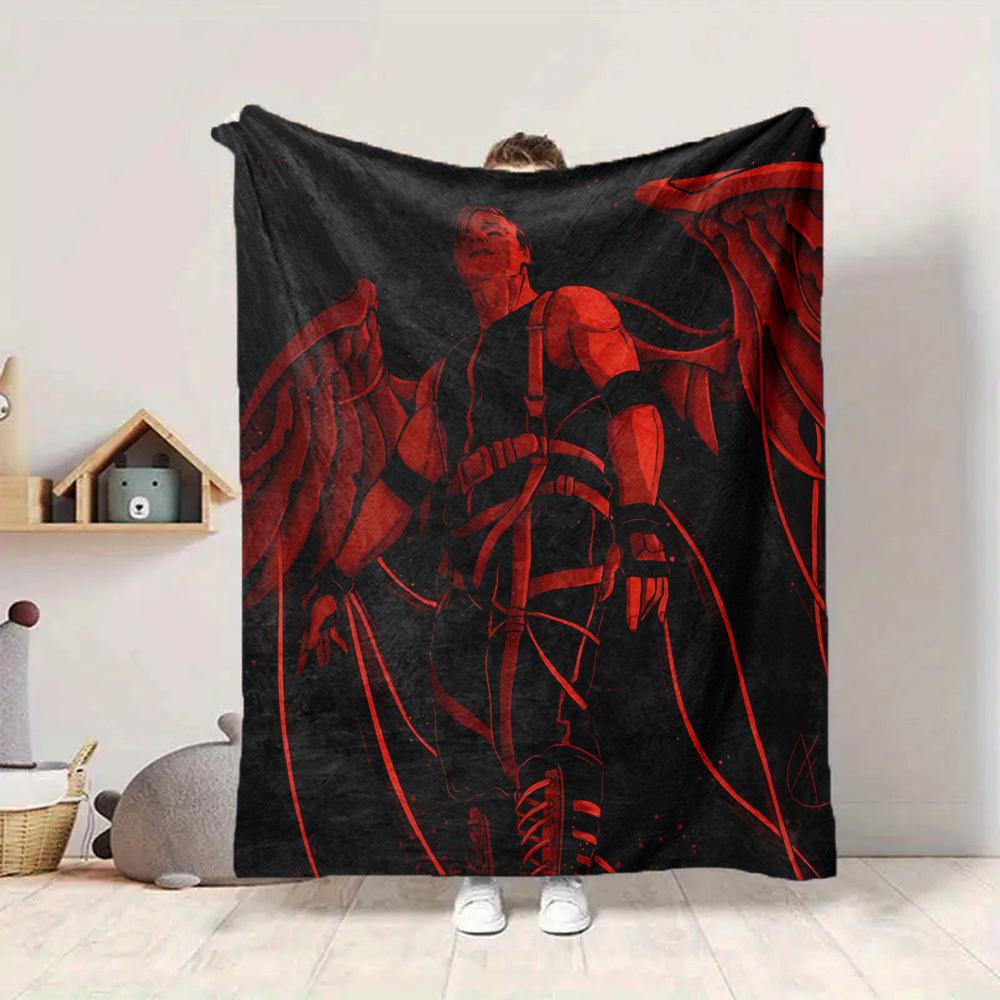 1 szt. Gadżety Rammstein Miękki Wygodny Koc Nadruk Cyfrowy, Wielosezonowy Wszechstronny Dzianinowy Materiał Pościel, Biuro, Sofa Dekoracja Domu Koc