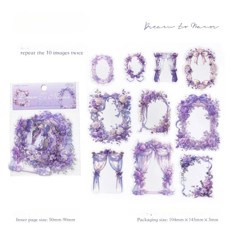 

20 шт./упаковка Цветочные наклейки-бордюры Эстетические наклейки Декоративный ежедневник Альбом Материалы для скрапбукинга Ненужные принадлежности для журналов