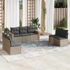 VidaXL Garden Lounge Set with Cushions 7 Pcs Grey Wicker 3218820