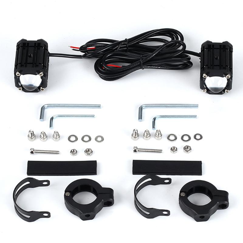 Motorcycle Led Auxiliary Headlight Spotlight Dual Color White Yellow Hi/Lo Beam Bright Driving Fog Light Waterproof Universal