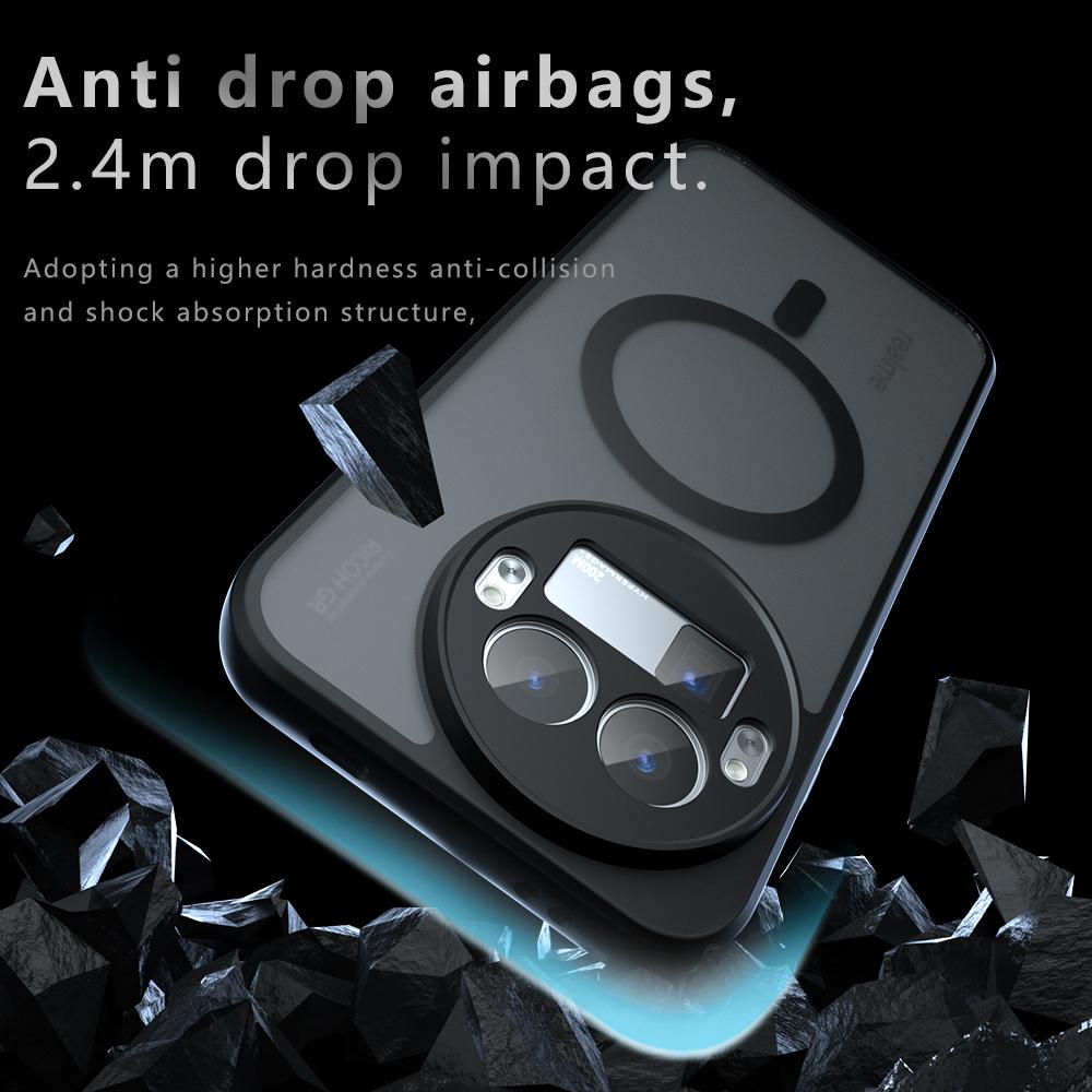 Shockproof Case For Realme GT 8 Pro Magnetic Wireless Charging Soft TPU Frame Hard Plastic Matte Translucent Phone Cover Fundas