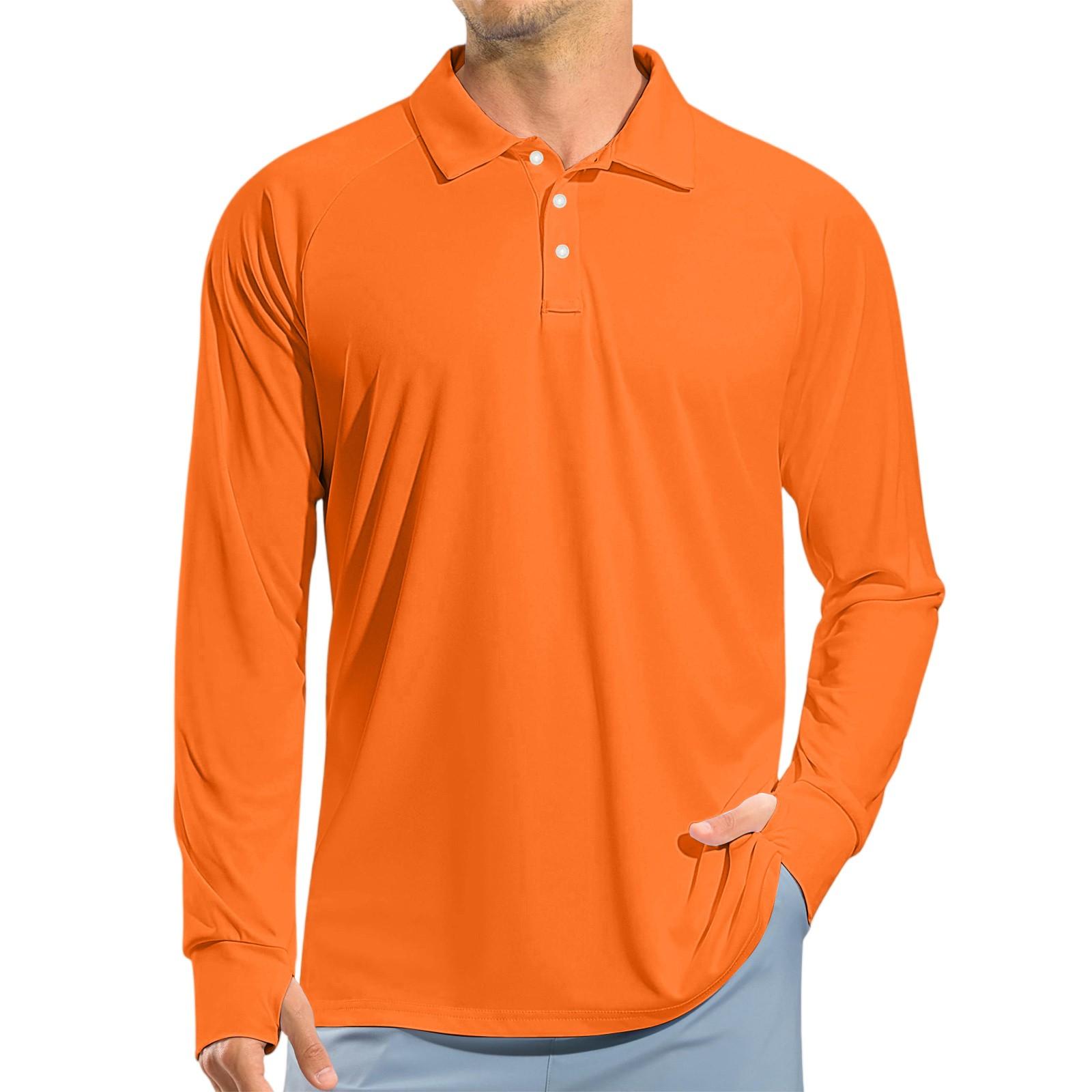 

Men s Raglan Long Sleeve Golf Shirt UPF 50+ Lightweight Shirt XXL помаранчевий