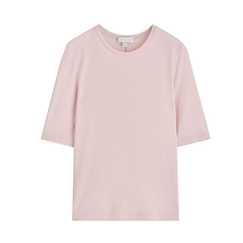 CS Autumn New Women Clothes French Style Simple Style Slim Version Round Neck Fleece Blended T-shirt Top 1292679