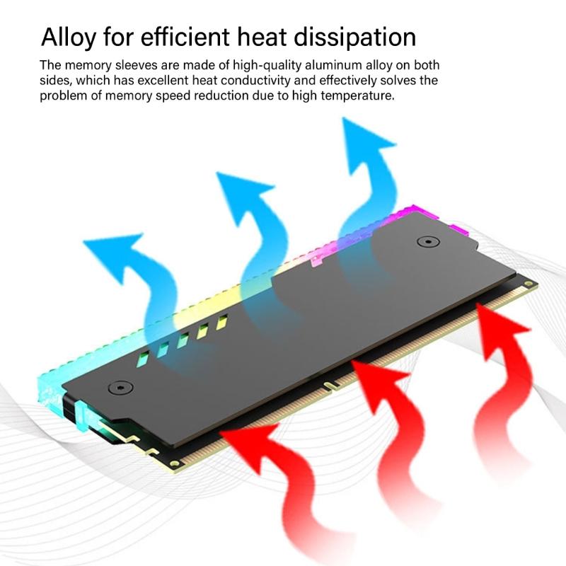 PC Memory Heatsink Cooling 5V 3PIN ARGB for Desktop Computer Memory DDR3 DDR4 DDR5 Temperature Dissipation Aluminum
