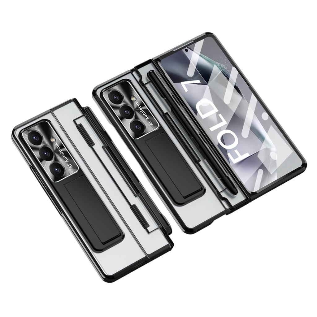 For Samsung Galaxy Z Fold7 5G Case Kickstand Hard PC Phone Cover with Screen Film/Stylus