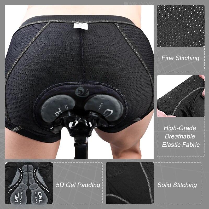 X-TIGER Herren Radunterwäsche mit 5D Gel-Polsterung MTB Boxer Radhose Rennradunterwäsche Radsportausrüstung