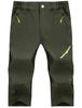 Suitable for and Size OD 4XL Men's 3/4-Length Shorts, Breathable, Water-Repellent, Stretch, Cycling, Fishing, Work, Trekking, Mountaineering. Green,