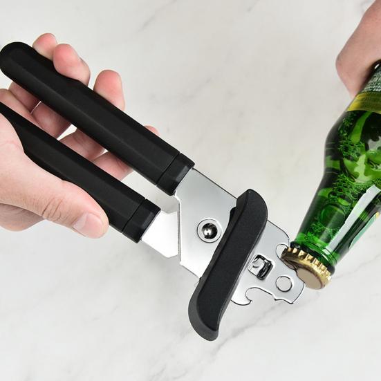 Effortless Can Opener Stainless Steel 360-degree Rotating Knob Non-slip Handle Multifunctional Easy Lid Removal Can Opener