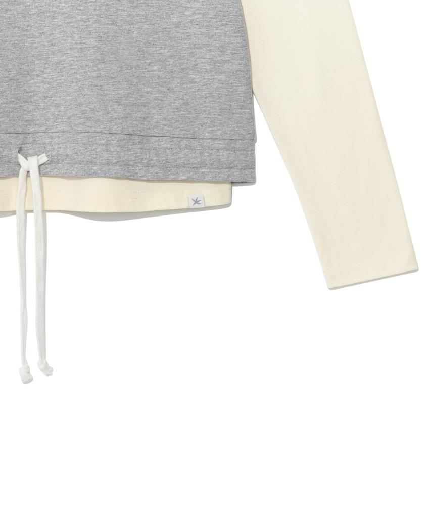 THE COLDEST MOMENT (W) Tcm Crack String Layered Long Sleeve (Grey)