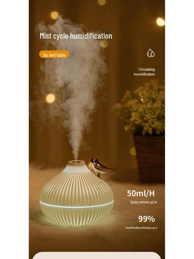 Romantický dvoubarevný zvlhčovač nočního světla - Creative Silent Air hydratační sprej pro domácnost a kancelář