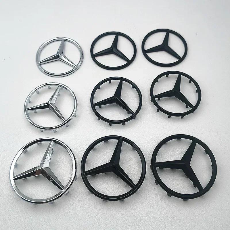 2025 Horké Pro Mercedes Benz 52mm 58mm ABS Chromová Černá Hvězda Logo Mercedes Znak na Volantu Samolepka Pro Mercedes Benz C E S Cla