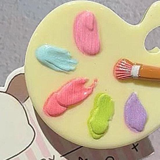 3Pcs Girl Hairpin Macaron Colors Palette Shape Resin Hair Clip Stable
